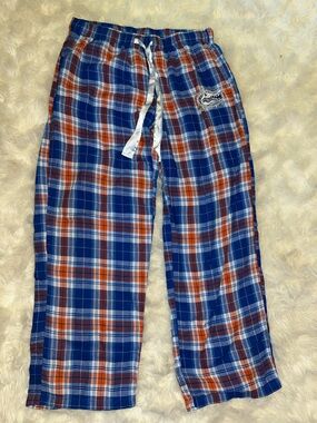 University Logo Plaid Pajama set — Blue & Orange